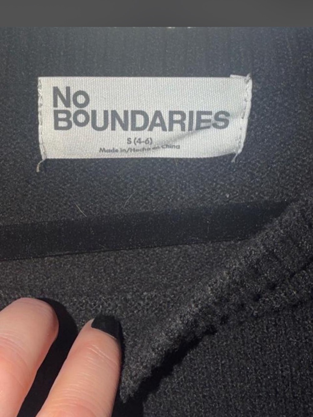 No Boundaries Black Crewneck Sweater with White "OVER IT." Text - Picture 2 of 3